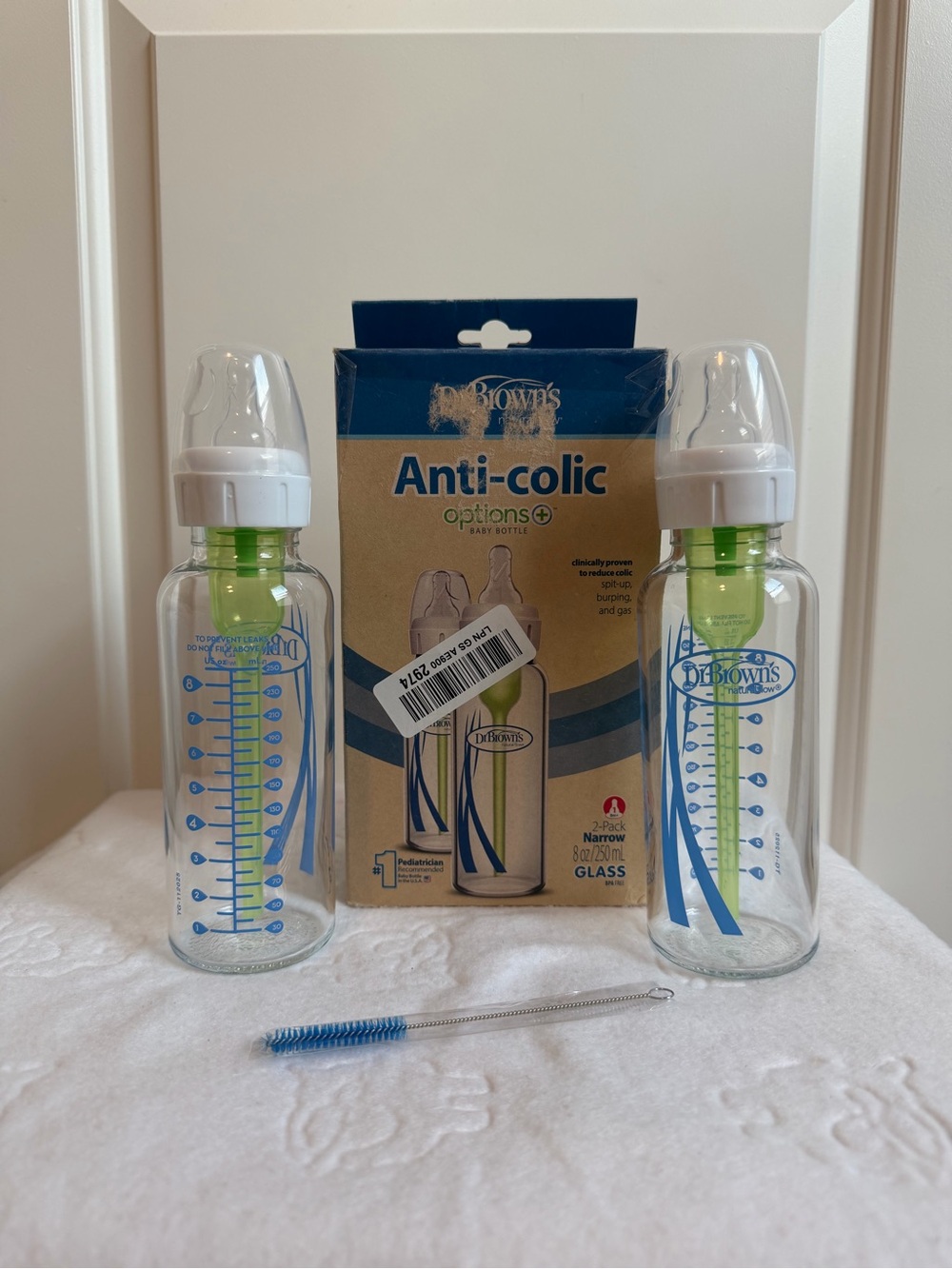Dr. Brown's Anti-Coloc Narrow Baby Glass Bottle 8 oz NEW Open Box